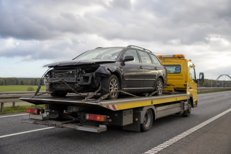 Abschleppen von Deutschland nach Polen auf dem Transporter